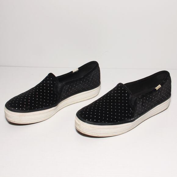 Keds X Kate Spade New York Triple Decker Glitter Velvet Sneakers Size 8.5 - Picture 3 of 9